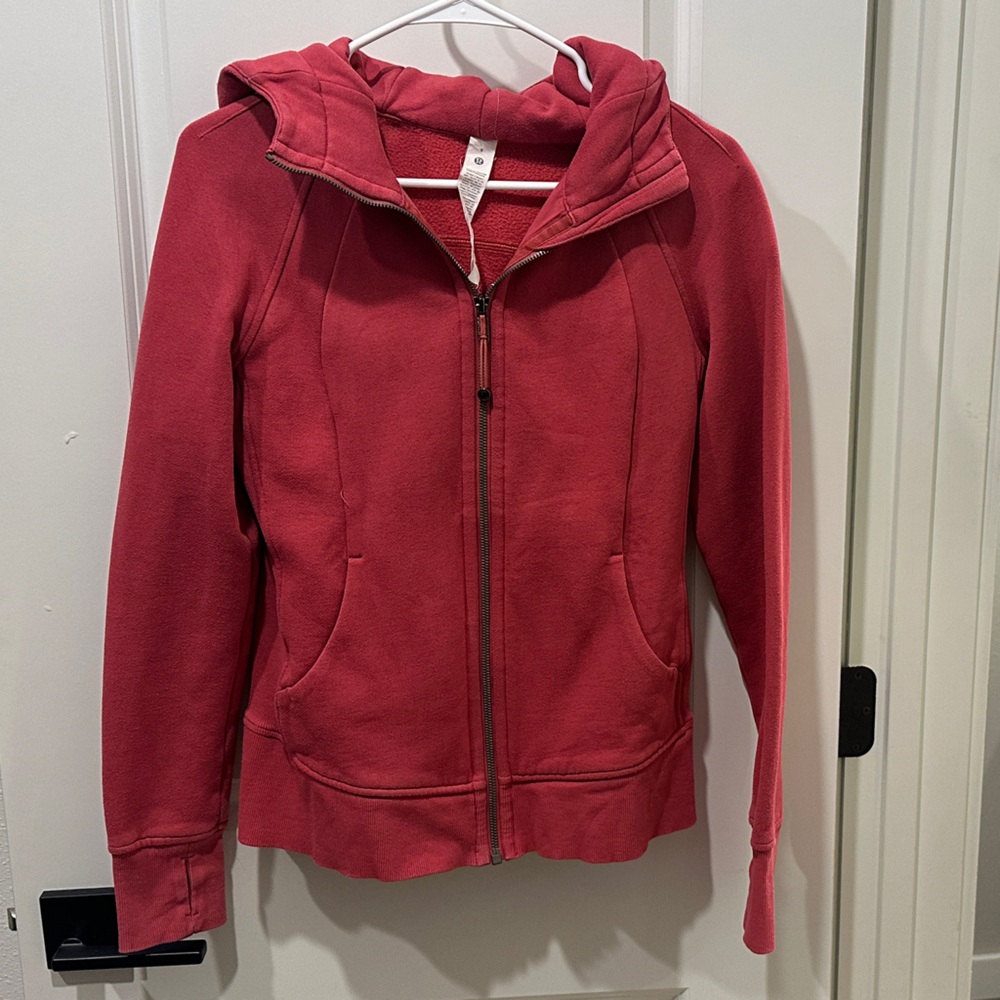 lululemon athletica women's zip hoodie in muted red
